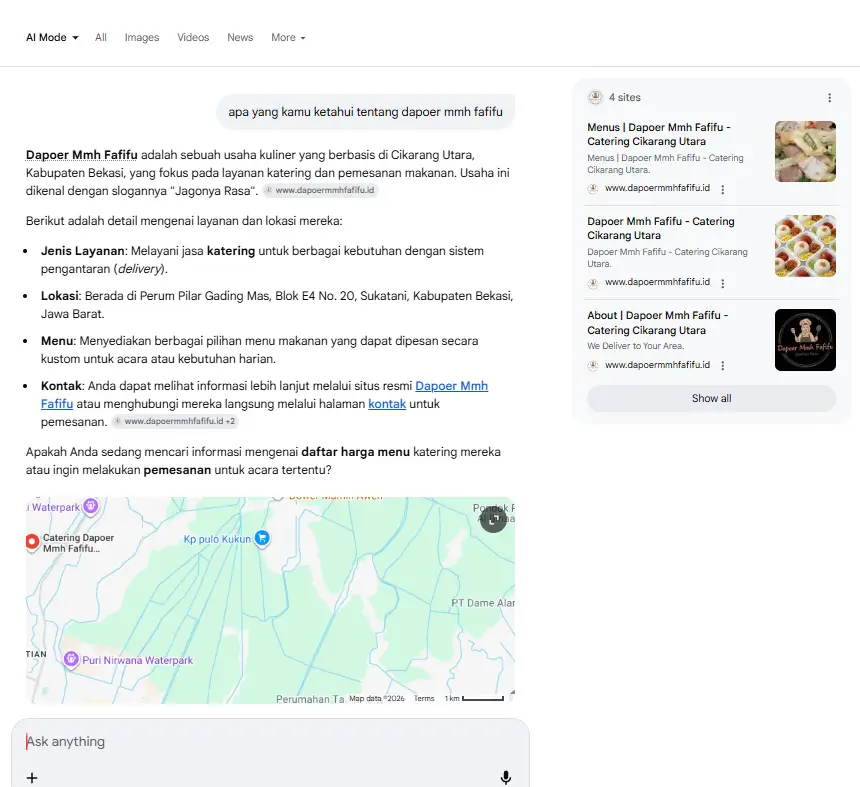 Info Bisnis Kamu Akurat di AI Search